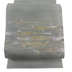 夏物 西陣織 河村織物 絽綴れ 正絹 名古屋帯 クリーム 【mm467 