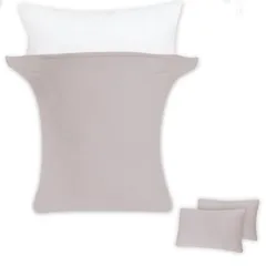 【特価セール】【超ソフト・弾力UP】のびのび枕カバー２枚組 30x50cm～43x63cm枕適用 まくらカバー ピローケース 封筒式 3Dストレッチ Ｔシャツ素材 綿タッチ さらさら肌触り 抗菌防臭 吸汗速乾 伸縮オールシーズン 丸洗い グレージュ