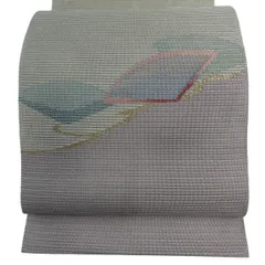 【美品】 名古屋帯 秀品 八寸名古屋帯 夏帯 絽 トンネル仕立て 松 金銀糸 ベージュ 正絹 【中古】