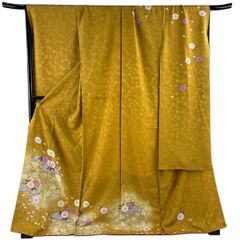 8153 山本寛斎 芥子色 振袖 着物 正絹 おしゃれ 襦袢セット - メルカリ