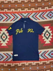 95) ポロラルフローレン ビックロゴ ネイビー カラーTシャツ PKTシャツ