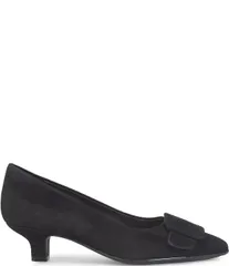 ソフト レディース シューズ パンプスエード ヒール Sofft Sadie Suede Buckle Ornament Pointed Toe Kitten Heel Pumps Black ブラック