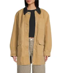 トップショップ レディース アウター ジャケット・ブルゾン TOPSHOP Collared Field Jacketan タンのサムネイル