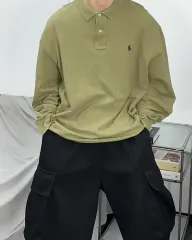 ポロ ラルフローレン カーキ 長袖 PK 2XL