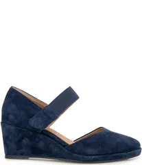ジェントルソウルズ レディース シューズ サンダル スエード Gentle Souls Oriana Suede Mary Jane Wedge Pumps Navy ネイビー