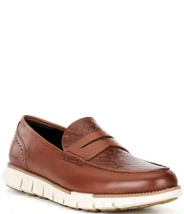 コールハーン メンズ シューズ スリッポン・ローファー ローファー Cole Haan Mens Zerogrand Remastered Penny Loafers Woodbury StampedNatural TanAncient Scroll タン