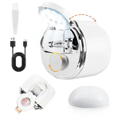 MINISO 電動爪切り 拡大鏡付き 高齢者・介護用 視力が弱い・握力が弱い方に 爪磨き機能付き LEDライト付き 安全設計 切る＆磨く一体型 3段階スピード 静音設計 Type-C充電 電動つめきり 大人用 子供用 爪傷防止 爪飛び散り防止 看護師の声を 1のサムネイル