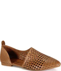 ディバトゥルー レディース シューズ パンプス レザー Diba True Papy Russ Laser Cut Leather DOrsay Flats Coconut