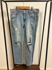 ライトブルー デニム ダメージ デニム ズボン 5164