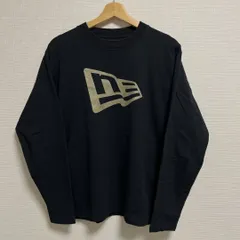 (^w^)b NEW ERA ニューエラ 長袖カットソー ストリートファッション ロングスリーブ クルーネック ロゴプリント カジュアル スポーツ ロンT ロゴT コットン100% 黒 ブラック 金 ゴールド メンズ サイズ L OM11450HGのサムネイル