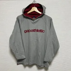 ビックサイズ！XXLサイズ (^w^)b Gap ギャップ パーカー ラグランスリーブ プルオーバー アスレジャー フード付き カジュアル フーディ スポーツ 普段使い ポリエステル100% グレー 灰色 レッド 赤 メンズ OM11498HG
