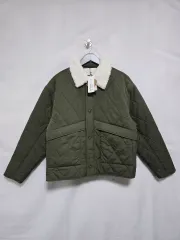 新品) COCL カーキ キルティング シープスキン ファー カラージャケット レディース 95-100 0112