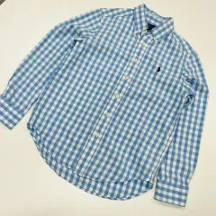 8t 140 ラルフローレン Polo Kids(ポロキッズ) ブルー CHECK シャツ
