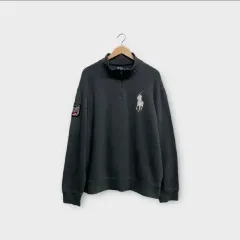ポロラルフローレン ビックポニー グレー ハーフジップ XL