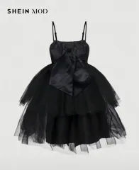 SHEIN 直輸入 ブラック リボン チュチュ ミニ ONE PIECE S サイズ 出品
