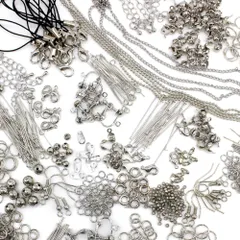 【特価商品】(SAJ) アクセサリーパーツセット ハンドメイド 金具 セット (シルバー)