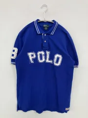 Polo by Ralph Lauren ポロバイラルフローレン ポロシャツ XL(18-20) ブルー 前面プリント ワンポイント ライン柄 ブランドロゴ 半袖