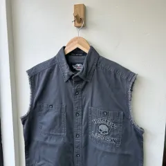 ハーレーダビッドソン スカル スリーブレス シャツ (新品)