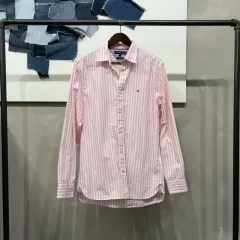 (100) トミーヒルフィガー カジュアル ストライプ シャツ