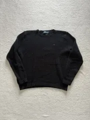 POLO RALPH LAUREN ポロラルフローレン ブラック コットン クルーネック セーター