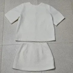 冬 フリース スカート セット 半袖 スカート アイボリー