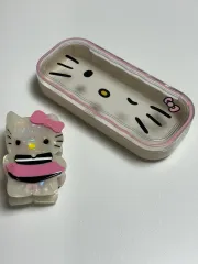 ハローキティ メガネケース + ヘアクリップ セット