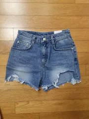 ダメージ デニムハーフパンツ ショートパンツ 26