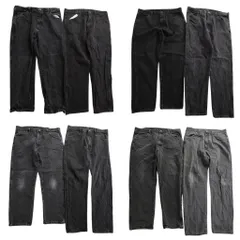 古着卸 まとめ売り RUSTLER ラスラー ブラックデニム パンツ 8枚セット (メンズ 38 ) フェード アメカジ 中古 古着 ND0752