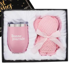 【新品】 bankoo ステンレスタンブラーとくまタオル 真空断熱 おしゃれ 誕生日プレゼント女性 母親 人気 母の日 父の日 父親 男性 彼氏 ギフト結婚記念日 退職祝い 送別会 お酒 ウイスキー グッズ保冷保温 蓋付き 貰ってうれしい=（フランス語良い