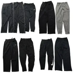 古着卸 まとめ売り ナイキ NIKE スウェット パンツ 9枚セット (メンズ S /M ) ライン スウォッシュ ブラック 中古 古着 ND3484