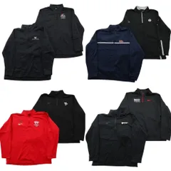 古着卸 まとめ売り ナイキ ハーフジップ ジャージ 8枚セット (メンズ XL ) スウォッシュ ライン スタンドカラー 中古 古着 ND6942