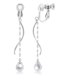 【新品】 FH.bird ネジバネ式 イヤリング パール 痛くない 揺れる ロジウムでコーティング 結婚式 花嫁 金属アレルギー対応 真珠 イヤリング 誕生日 人気 彼女 高校生 女子 母の日 プレゼント 母の日 ギフト 入学式 卒業式 20代 30代 4 0