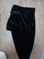 ZARA ブラック ベルベット ロングスカート アシンメトリー