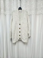 ザラ オートミール Vネック ニット カーディガン