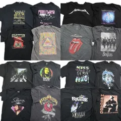古着卸 まとめ売り 音楽・バンド 半袖Tシャツ 15枚セット (メンズ 2XL /3XL /4XL /5XL ) KISS 人物 ローリングストーンズ 中古 古着 ND9675