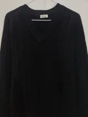 ヴィンテージ ベーシック Vネック ケーブル ウール100 ニット