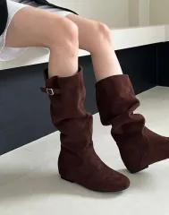 新品) スウェード ロングブーツ ブラウン 230