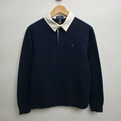 S ポロ ラルフローレン ラグビースウェットシャツ ネイビー