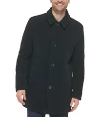 コールハーン メンズ アウター ジャケット・ブルゾン プラスサイズ ウール コート Cole Haan Wool Blend Collared Plush Car Coat Black ブラック