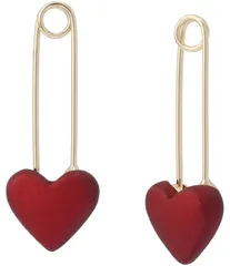 ベッツィジョンソン レディース アクセサリー ピアス・イヤリング Betsey Johnson Love Spell Heart Safety Pin Drop Earrings Red レッドのサムネイル