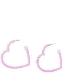 ベッツィジョンソン レディース アクセサリー ピアス・イヤリング Betsey Johnson Love Spell Heart Hoop Earrings PinkGold ピンクのサムネイル
