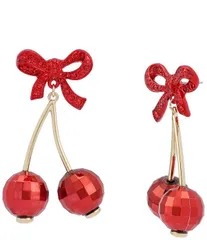 ベッツィジョンソン レディース アクセサリー ピアス・イヤリング Betsey Johnson Love Spell Bow Cherry Drop Earrings Red レッドのサムネイル
