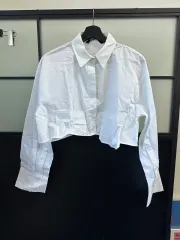 ZARA 新商品 / ザラ クロップド シャツ 白 ルーズフィット