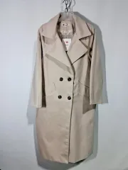 ベージュ色 ダブルボタン ロング コート (新品)