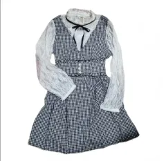 量産型 ギンガム CHECK レース Long ロング スリーブ ONE PIECE 姫ギャル LIZ LISA アクシーズファム