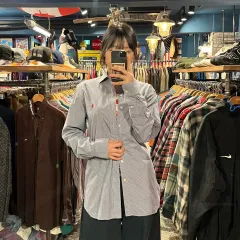 POLO ポロ ブルー CHECK 長袖 シャツ