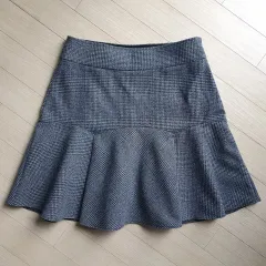 冬 スモールチェック柄 キュロット グレー