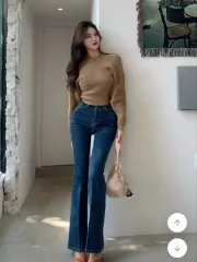 Vネック ツーウェイ ニット / ブラウン / フリーサイズ