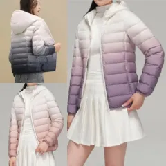 レディース キルティング 軽量 フードダウン ダウンジャケット ショートアウター