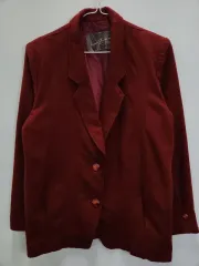 ヴィンテージ アバンギャルド スリットデザインテープ ウール100 ワイン ジャケット コート